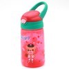 Imagen de Botella de plástico, pico retráctil, con asa de goma, con diseño infantil, 430ml, varios diseños