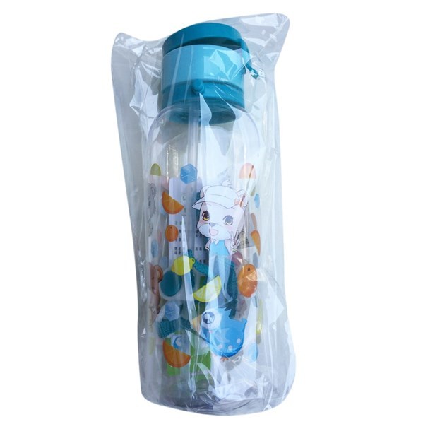 Imagen de Botella de plástico, con sorbito retráctil, con correa, 480ml, varios diseños infantiles