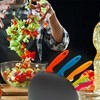 Imagen de Cuchillo x5 con base de plástico, cuchillo de pan, cuchillos de chef y de frutas, en caja