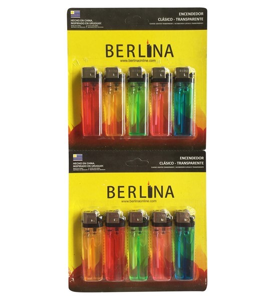 Imagen de Encendedor transparente Berlina, caja x80 blister de 10 unidades, (800 unidades)