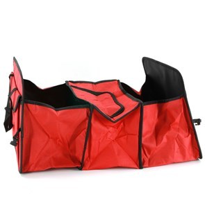 Imagen de Organizador plegable para maletero con asas, 3 divisiones, una con cierre mantiene temperatura, bolsillos laterales, en bolsa