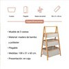 Imagen de Mueble organizador de bambú, 2 canastos de tela, 1 repisa en caja