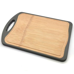 Imagen de Tabla para cocina doble faz  madera y fibra de trigo borde de silicona
