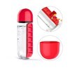 Imagen de Botella deportiva con pastillero, 1000ml, tapa taza, varios colores en caja