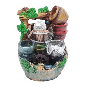 Imagen de Fuente de agua, de resina con esfera, en caja, varios modelos
