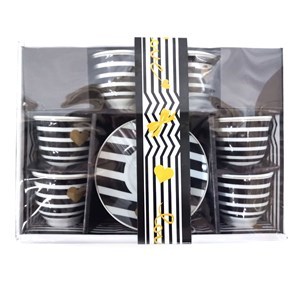 Imagen de Taza de cerámica x6 con platos, en caja, varios diseños