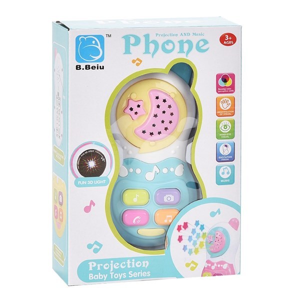 Imagen de Didáctico celular con luz y sonido, 2AA en caja varios colores