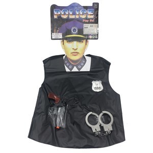 Imagen de Disfraz de policía chaleco de nylon con accesorios en bolsa