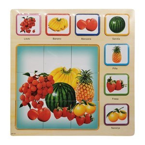 Imagen de Puzzle de madera, 16 piezas, futas y verduras