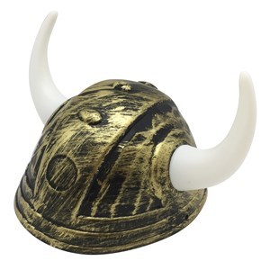 Imagen de Gorro casco de plástico vikingo, en bolsa 2 colores