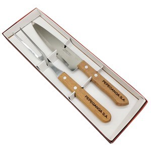 Imagen de Cubiertos para asado en caja MARTINAZZO, con logo grabado, consultar por disponibilidad