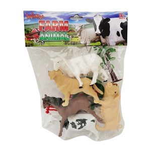 Imagen de Animales de granja x5 con accesorios en bolsa