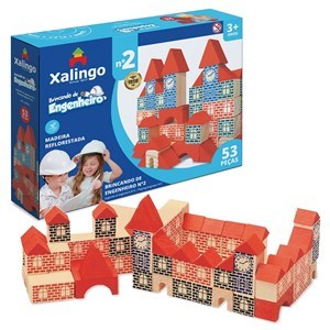 Imagen de Bloques x53 piezas de madera, XALINGO, en caja