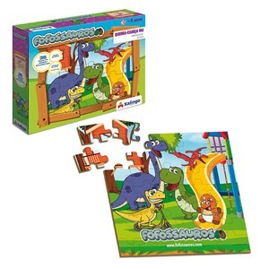 Imagen de Puzzle dinosaurios 35 piezas de madera, XALINGO, en caja