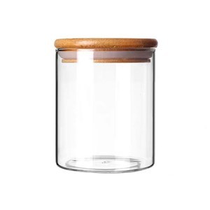 Imagen de Frasco de vidrio con tapa de bambú 900ml, en caja