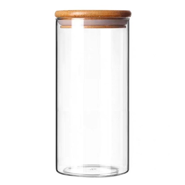 Imagen de Frasco de vidrio con tapa de bambú 1500ml