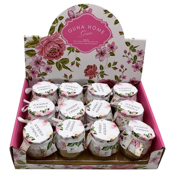 Imagen de Vela aromática, frasco de vidrio CAJAx12, varias fragancias