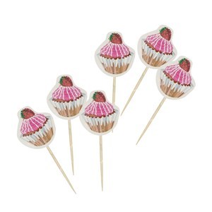 Imagen de Pinchos con adornos para cupcakes x24, surtidos