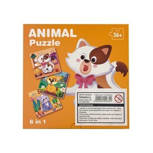 Imagen de Puzzle de cartón x6 con diseño de animales 20piezas, en caja