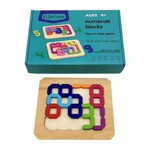 Imagen de Puzzle de madera números varios patrones, en caja