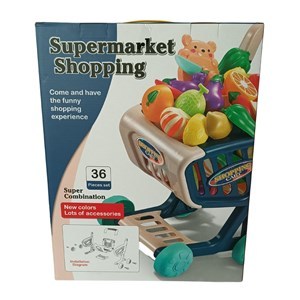 Imagen de Carrito de supermercado con 10 frutas de corte, en caja