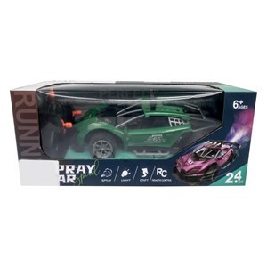 Imagen de Auto con control remoto, con luz y rociador recargable 2AA , en caja 2 colores