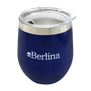 Imagen de Mate con tapa 220ml Berlina AZUL BRILLOSO, doble pared de acero inoxidable en caja