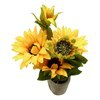 Imagen de Planta con 5 flores de girasoles, maceta de resina en caja