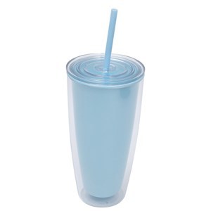 Imagen de Vaso con sorbito, de acrílico 750ml, tapa rosca, en bolsa, varios colores