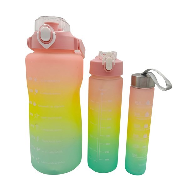 Imagen de Botella deportiva graduada motivacional x3 tamaños distintos, varios colores
