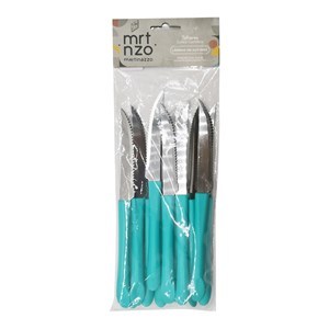 Imagen de Cubiertos cuchillo de mesa x12 en bolsa acero  inoxidable VERDE, ELEGANCE MARTINAZZO