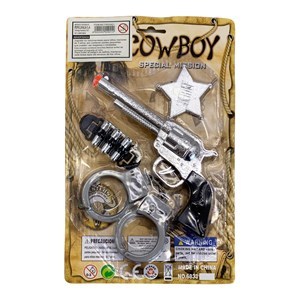 Imagen de Pistola de cowboy con accesorios, en cartón