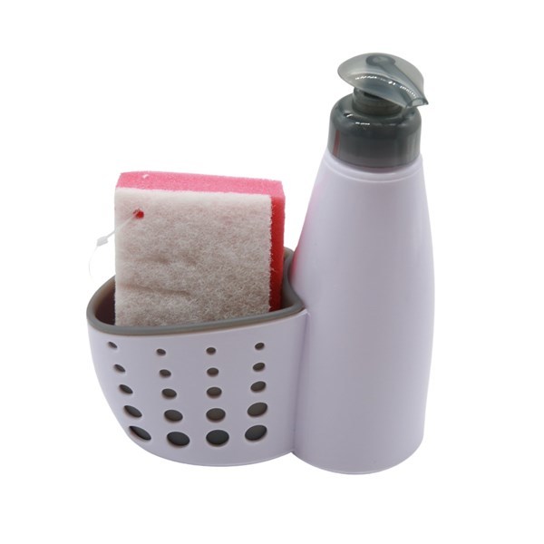 Imagen de Dispensador de jabón, con porta esponja y esponja, en bolsa