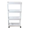 Imagen de Mueble estantería de plástico y metal, 4 estantes, con ruedas, ideal para espacios finos