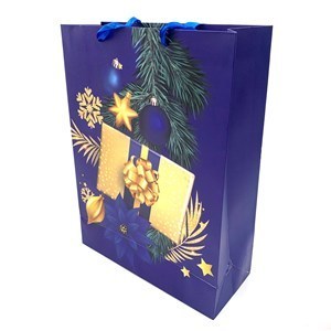 Imagen de Bolsa de regalo grande,en papel satinado, PACK x12, diseños navideños