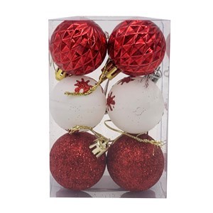 Imagen de Bolas navideñs x6 3.5cm, 3texturas en caja