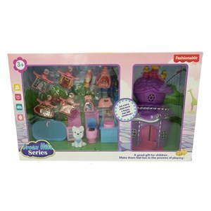 Imagen de Casa para muñecas con mascota y accesorios en caja