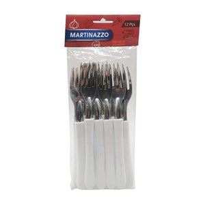Imagen de Cubiertos tenedores de mesa x12 en bolsa acero inoxidable BLANCO, ELEGANCE MARTINAZZO