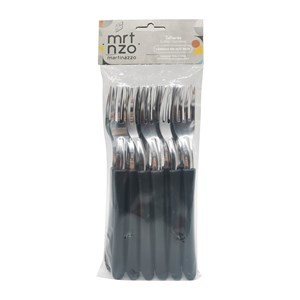 Imagen de Cubiertos tenedores de mesa x12 en bolsa acero inoxidable NEGRO, ELEGANCE MARTINAZZO