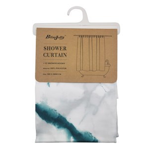 Imagen de Cortina de baño de PVC con 12 aros de plástico