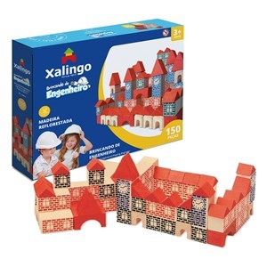 Imagen de Bloques x150 piezas de madera, XALINGO, en caja