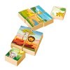 Imagen de Puzzle x4, 36 cubos de madera zoológico, XALINGO, en caja