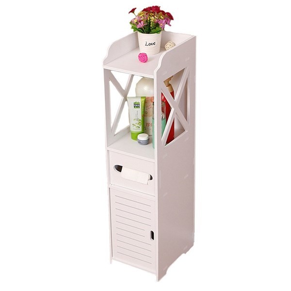 Imagen de Mueble organizador de madera 4 niveles, con dispensador de papel
