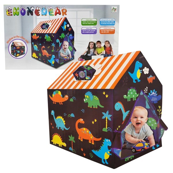Imagen de Casita carpa para niños, diseño dinosaurios de PVC, en caja