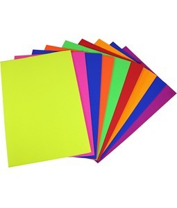 Imagen de Hojas A4, cartón corrugado flúo, bolsa x10 colores