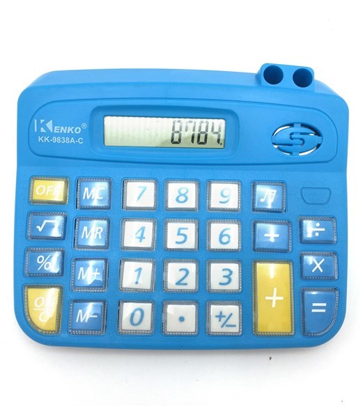 Imagen de Calculadora de mesa KENKO, 8 dígitos, con portalápices, 1AA, varios colores, en caja