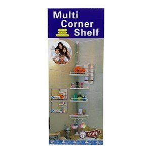 Imagen de Organizador esquinero para ducha, 4 estantes, toallero, ganchos, altura regulable 2,6m, en caja