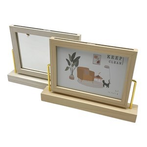 Imagen de Portarretrato doble faz de madera con espejo, en caja