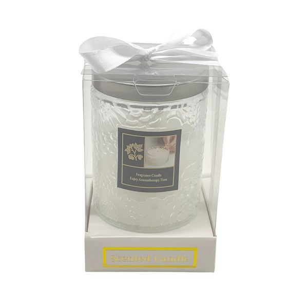 Imagen de Vela aromática con frasco de vidrio, en caja PVC