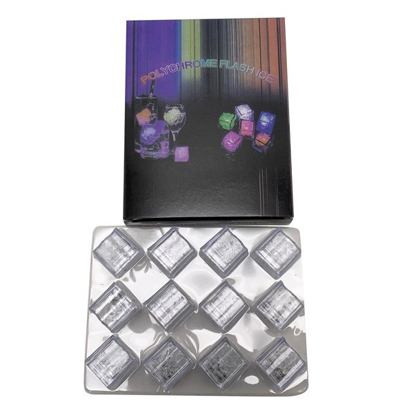 Imagen de Cubo de plástico con luz multicolor x12, en caja